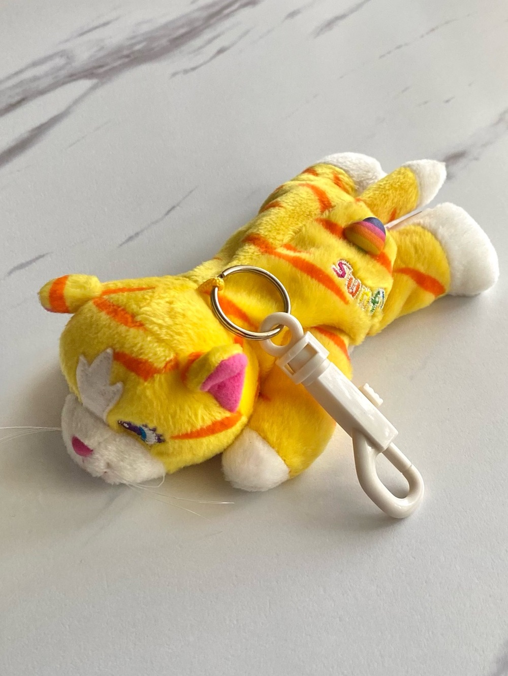 VTG Lisa Frank Sunflower Kitten plush keychain bag clip